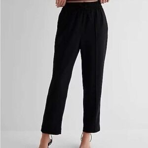 NWT Express High Waisted Seamed Ankle Jogger Pants Women Medium Black Lightweigh
